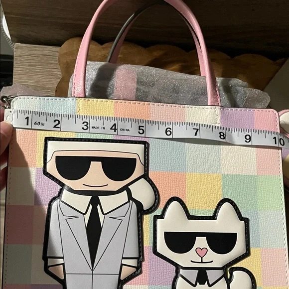 Karl Lagerfeld Pastel Checkered Tote Bag - Picture 11 of 12